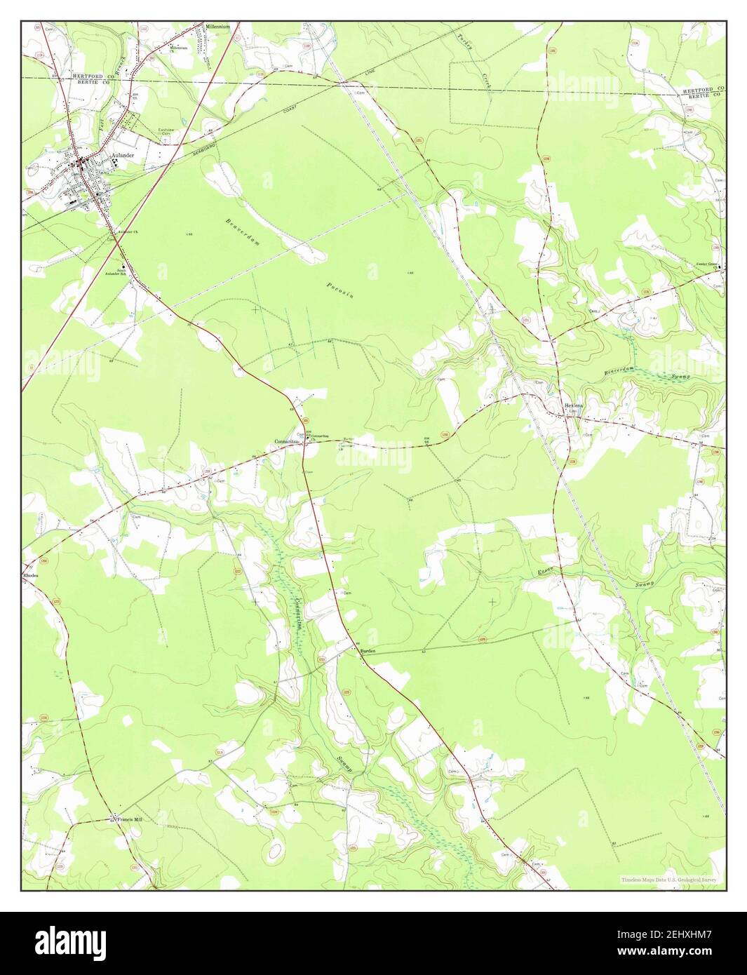Aulander, North Carolina, map 1972, 124000, United States of America
