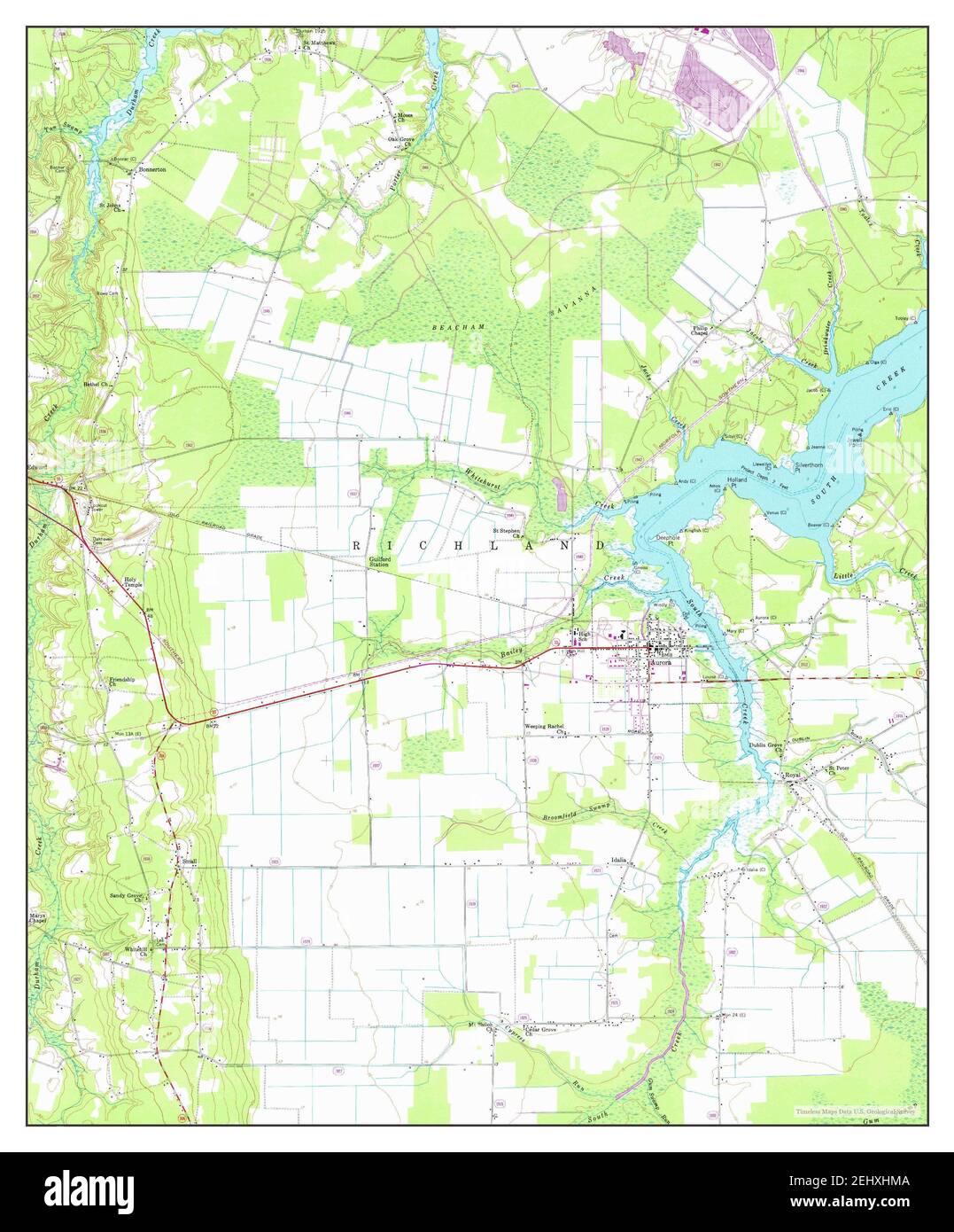 Aurora, North Carolina, map 1950, 124000, United States of America by