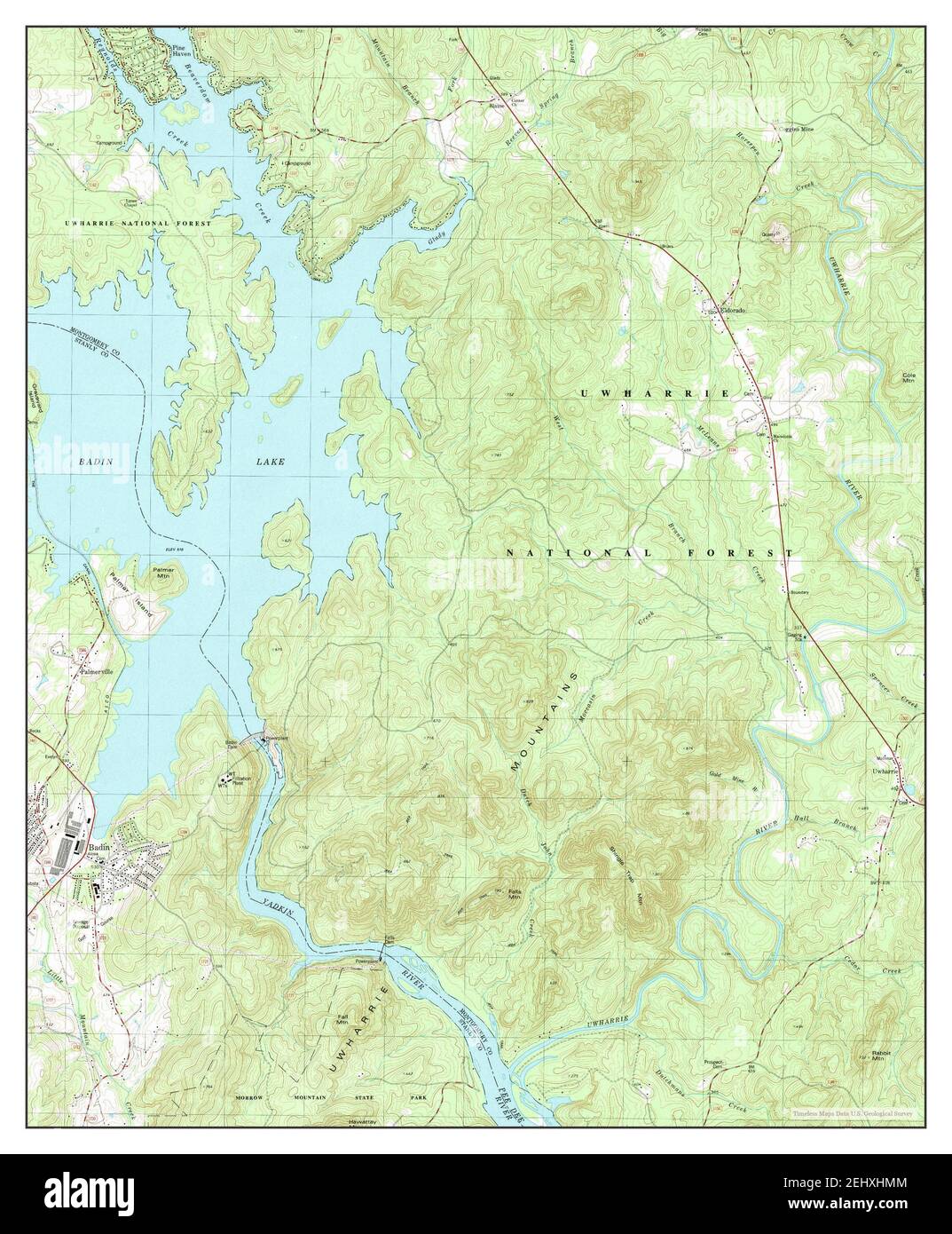 Badin, North Carolina, map 1981, 124000, United States of America by