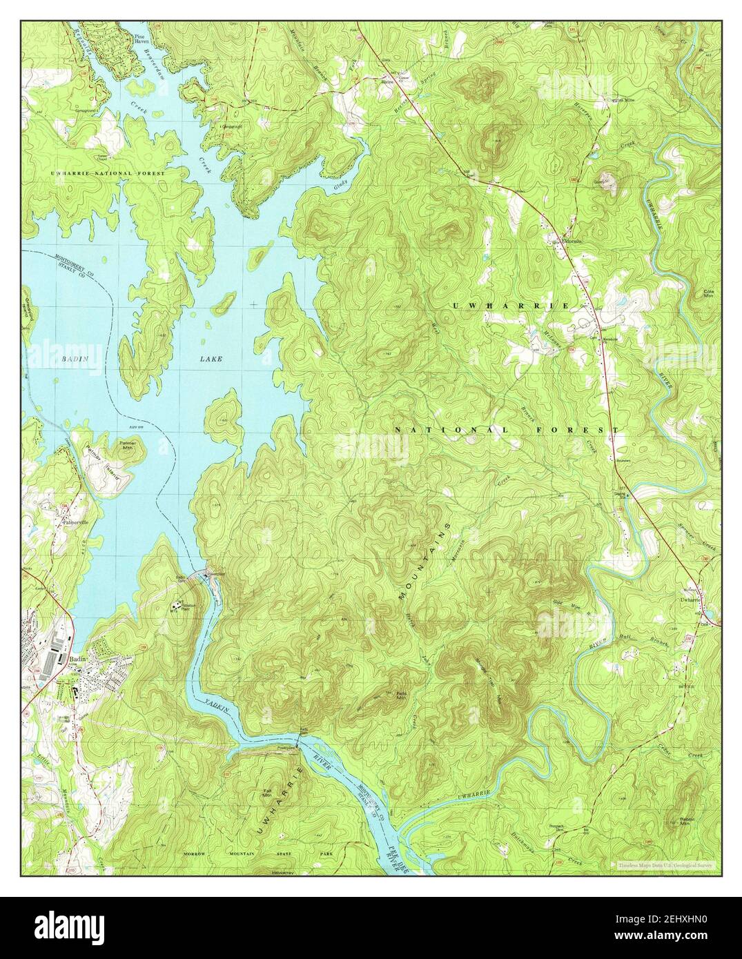 Badin, North Carolina, map 1981, 124000, United States of America by