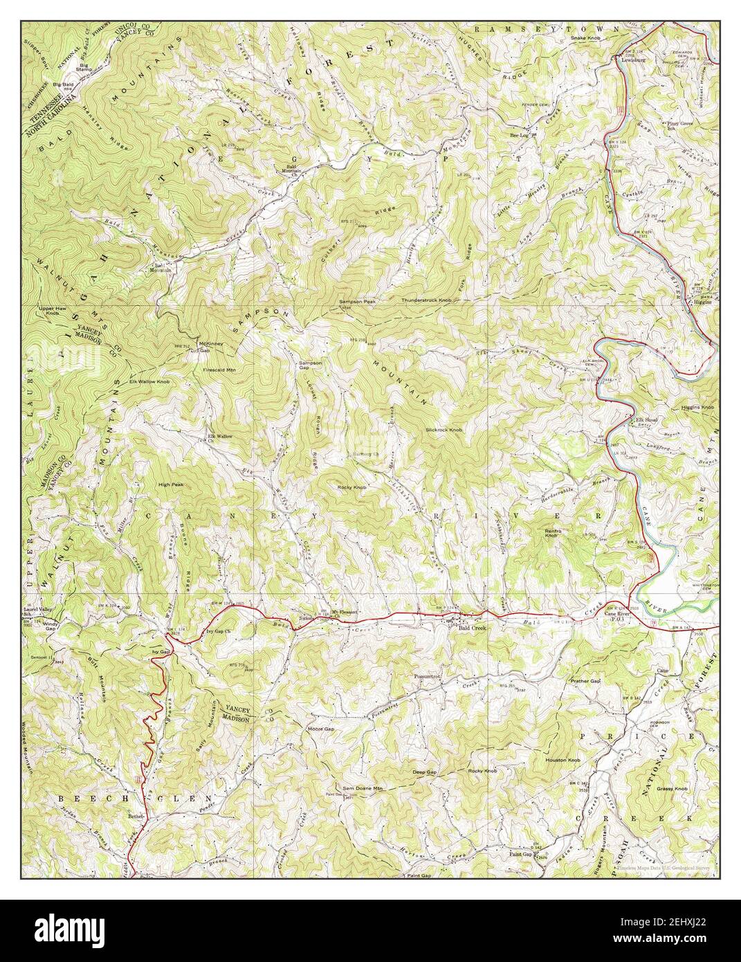 Bald Creek, North Carolina, map 1939, 124000, United States of America