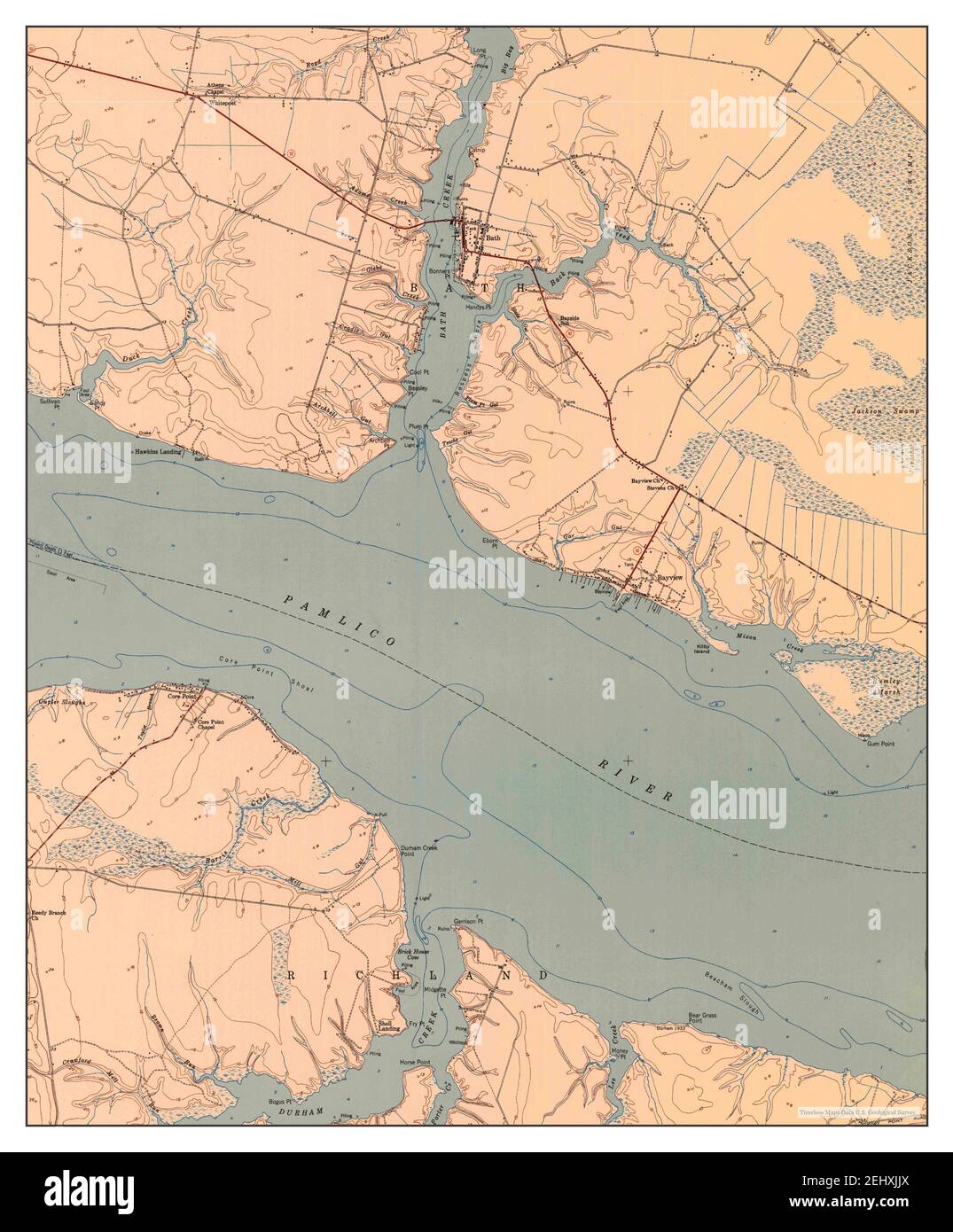 Bath, North Carolina, map 1951, 1:24000, United States of America by 