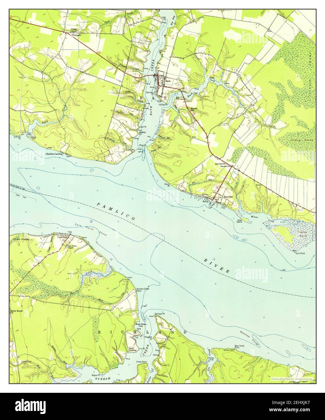 Bath, North Carolina, map 1951, 1:24000, United States of America by 