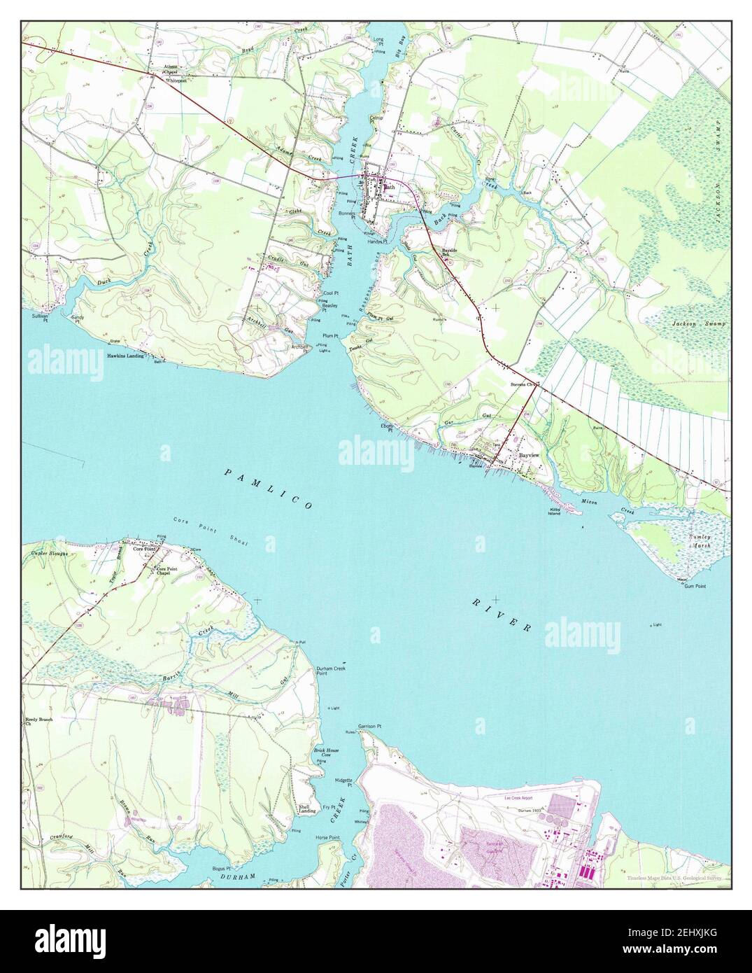 Bath, North Carolina, map 1951, 124000, United States of America by Timeless Maps, data U.S