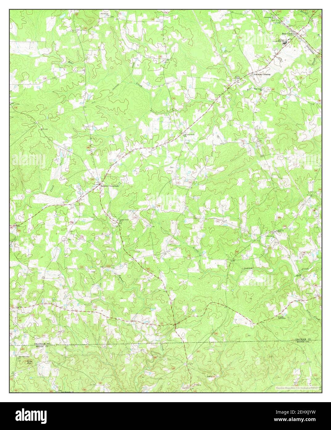 Bear Creek, North Carolina, map 1970, 124000, United States of America