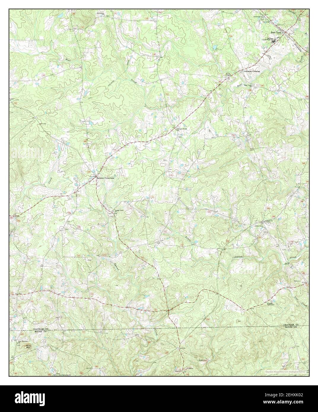 Bear Creek, North Carolina, map 1970, 124000, United States of America