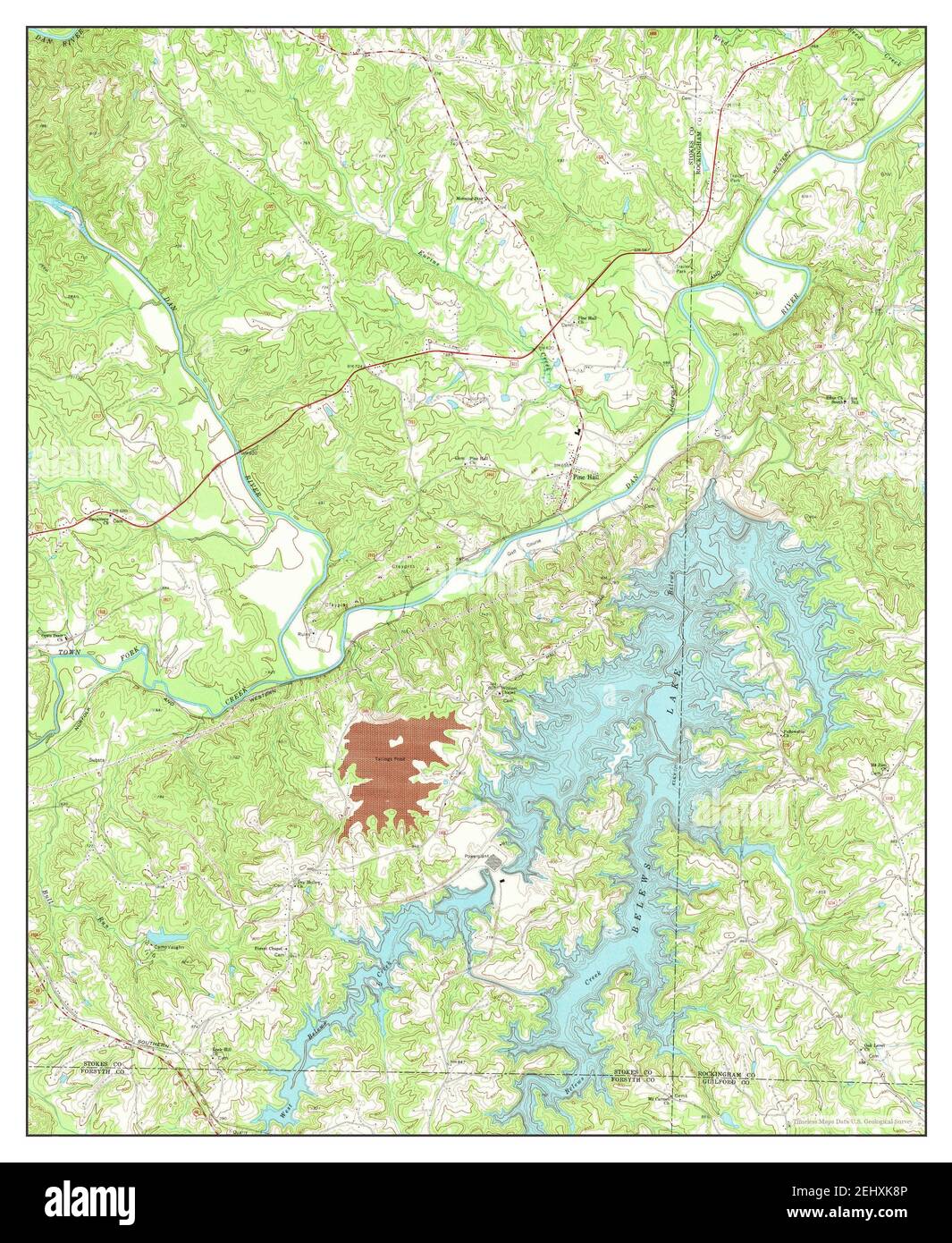 Belews Lake, North Carolina, map 1971, 124000, United States of