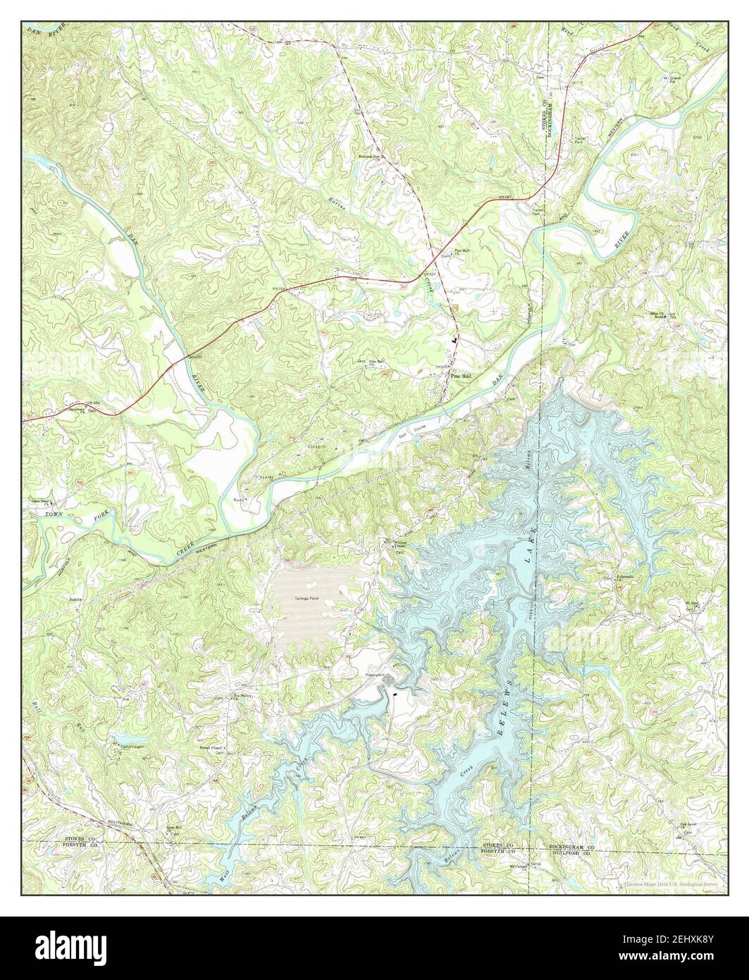 Belews Lake, North Carolina, map 1971, 124000, United States of