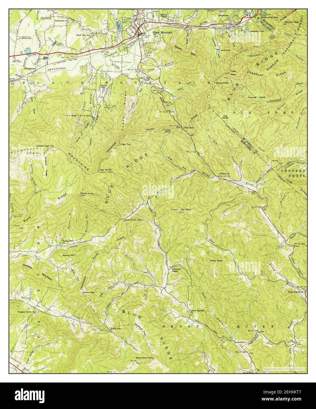Black Mountain, North Carolina, map 1943, 124000, United States of