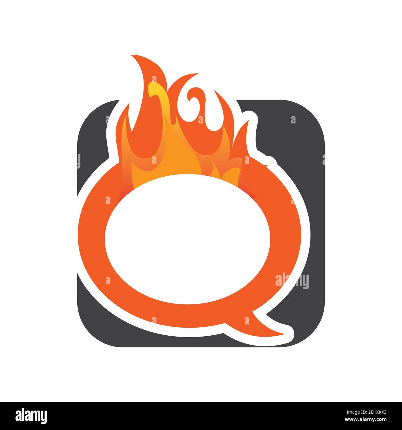orange hot flame initial Q Letter logo design vector graphic concept illustrations Stock Vector