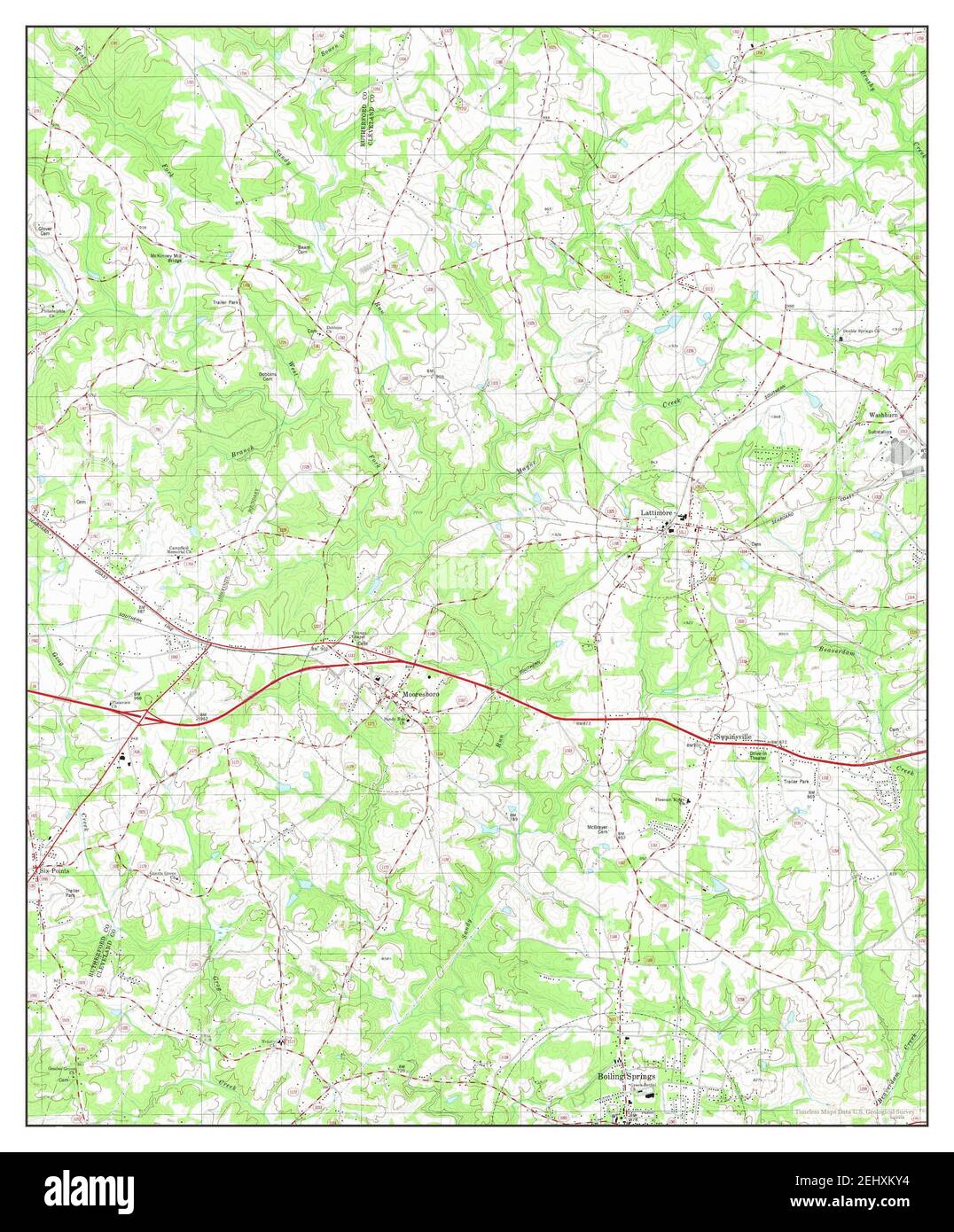 Boiling Springs North, North Carolina, map 1982, 124000, United States
