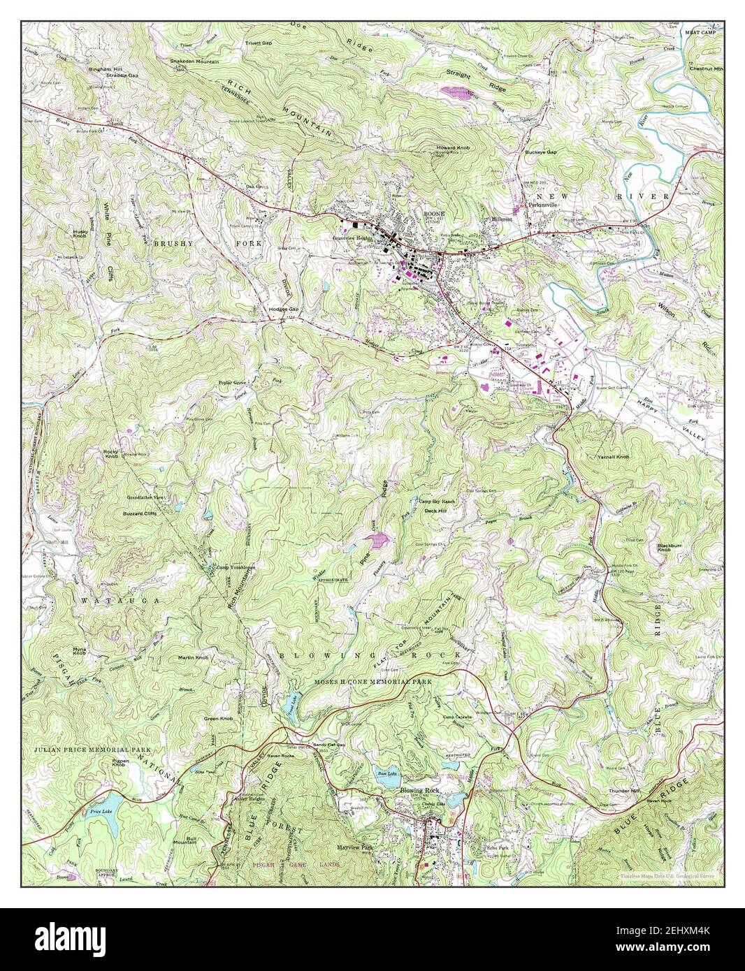 Boone, North Carolina, map 1959, 124000, United States of America by