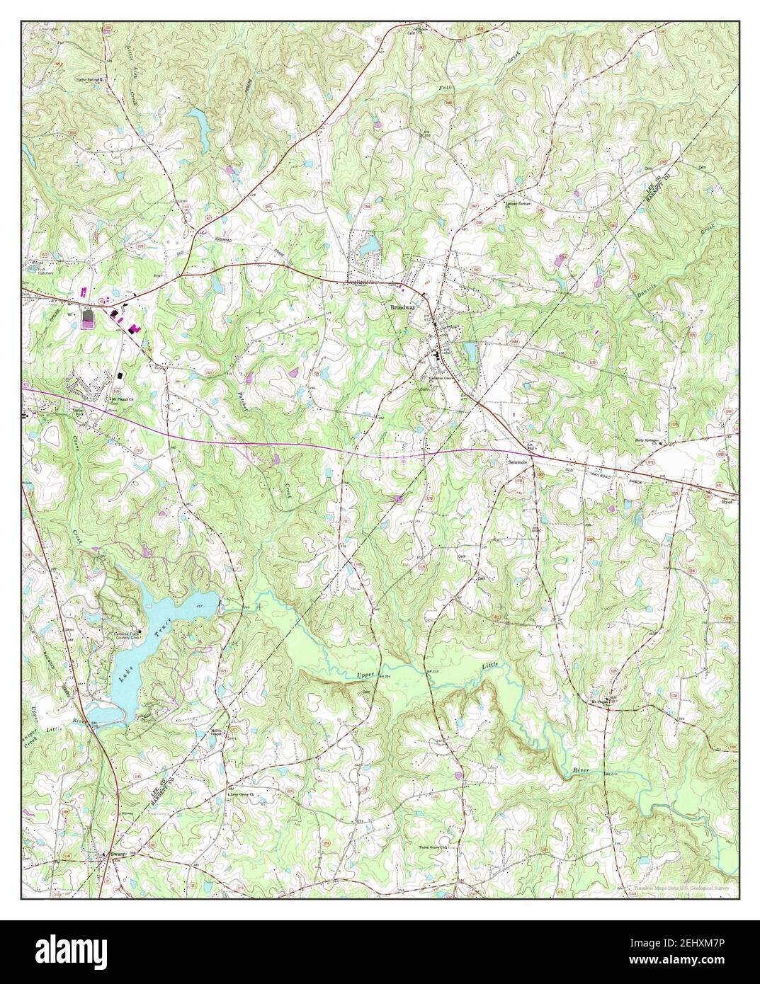 Broadway, North Carolina, map 1977, 124000, United States of America