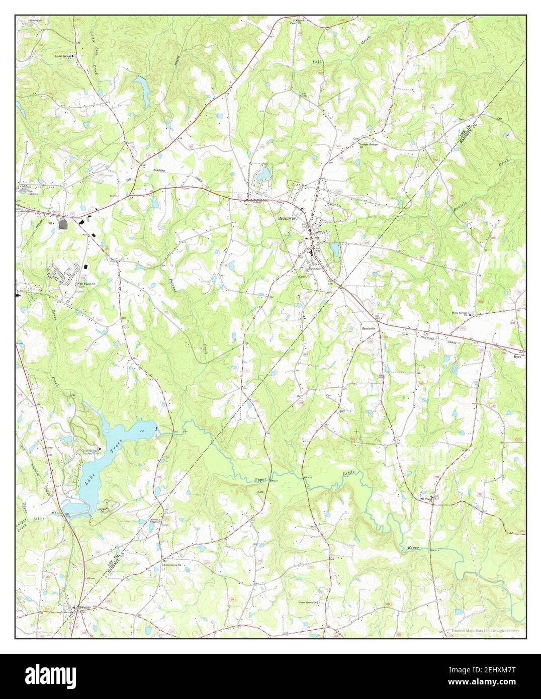 Broadway, North Carolina, map 1977, 124000, United States of America