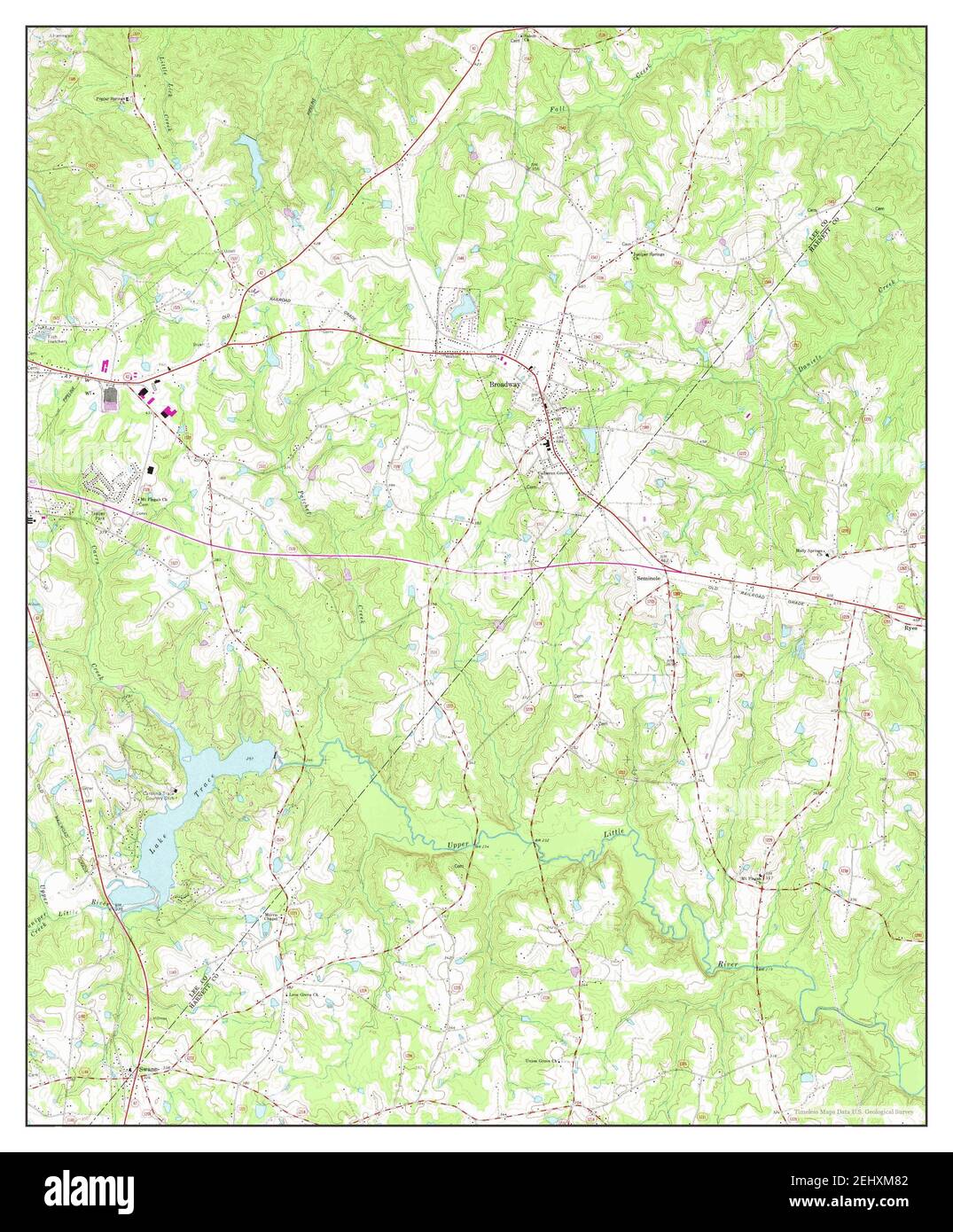 Broadway, North Carolina, map 1977, 124000, United States of America
