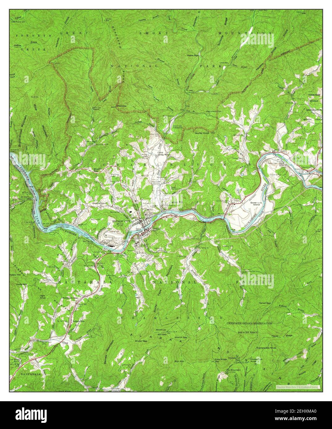 Bryson City, North Carolina, map 1961, 124000, United States of