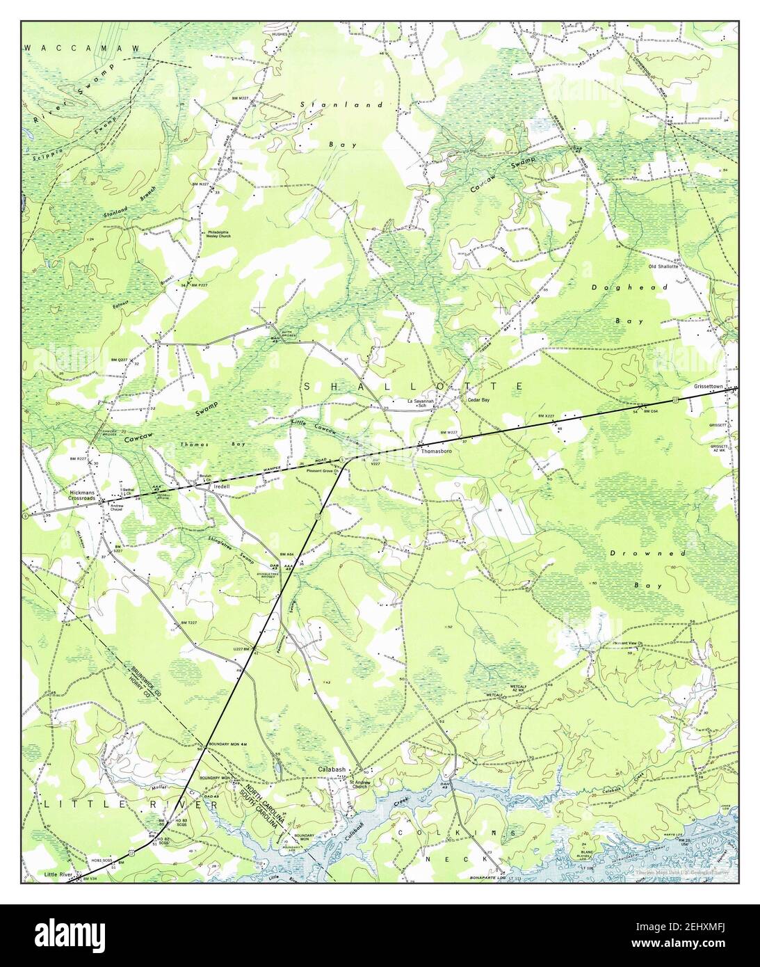 Calabash, North Carolina, map 1953, 124000, United States of America