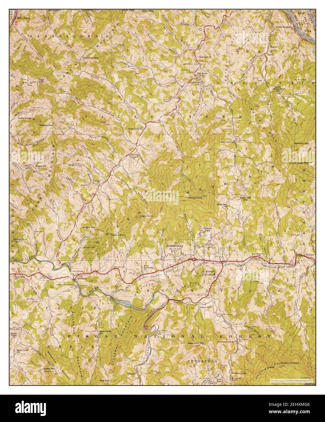 Burnsville north carolina map Cut Out Stock Images & Pictures Alamy