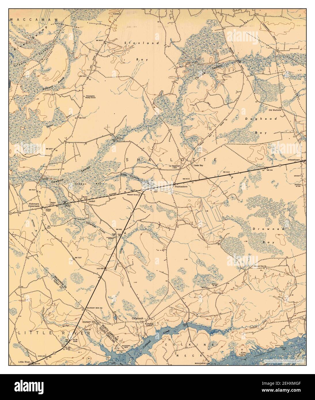 Calabash, North Carolina, map 1953, 124000, United States of America