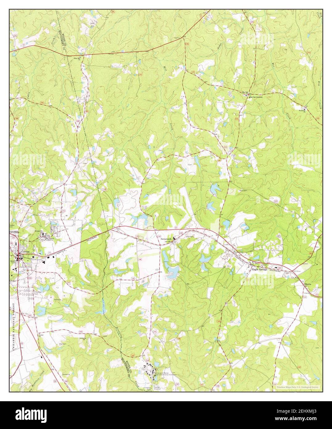 Candor, North Carolina, map 1974, 124000, United States of America by