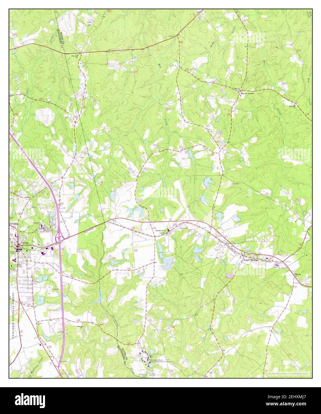 Candor, North Carolina, map 1974, 124000, United States of America by