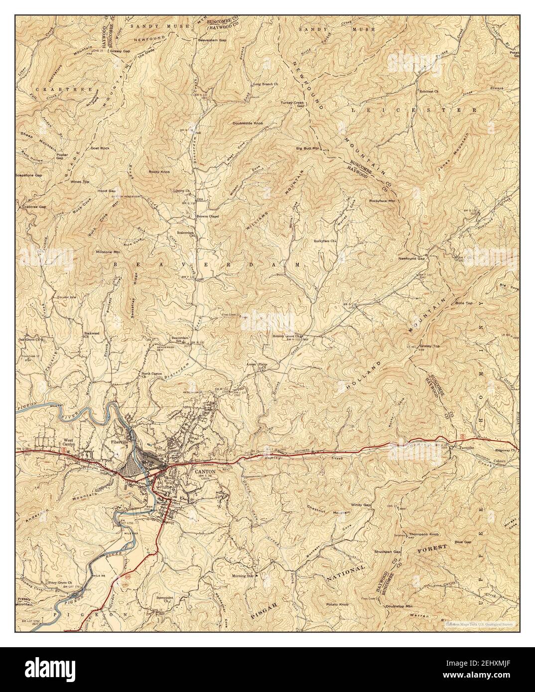 Canton, North Carolina, map 1942, 124000, United States of America by