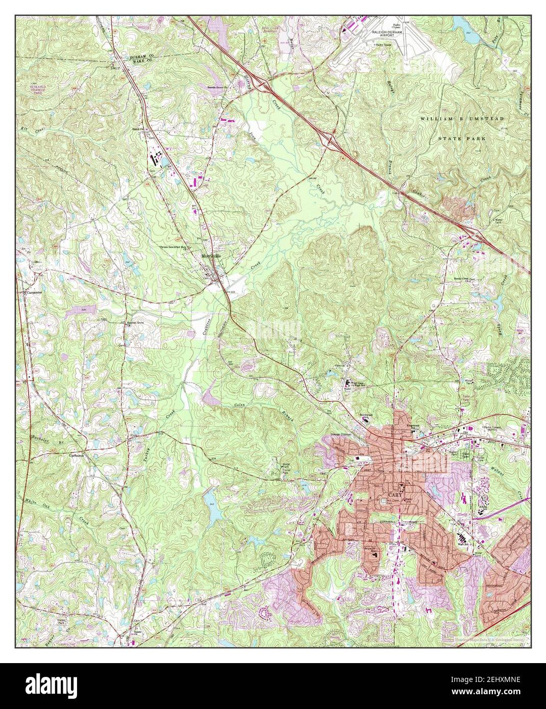 Cary, North Carolina, map 1973, 1:24000, United States of America by