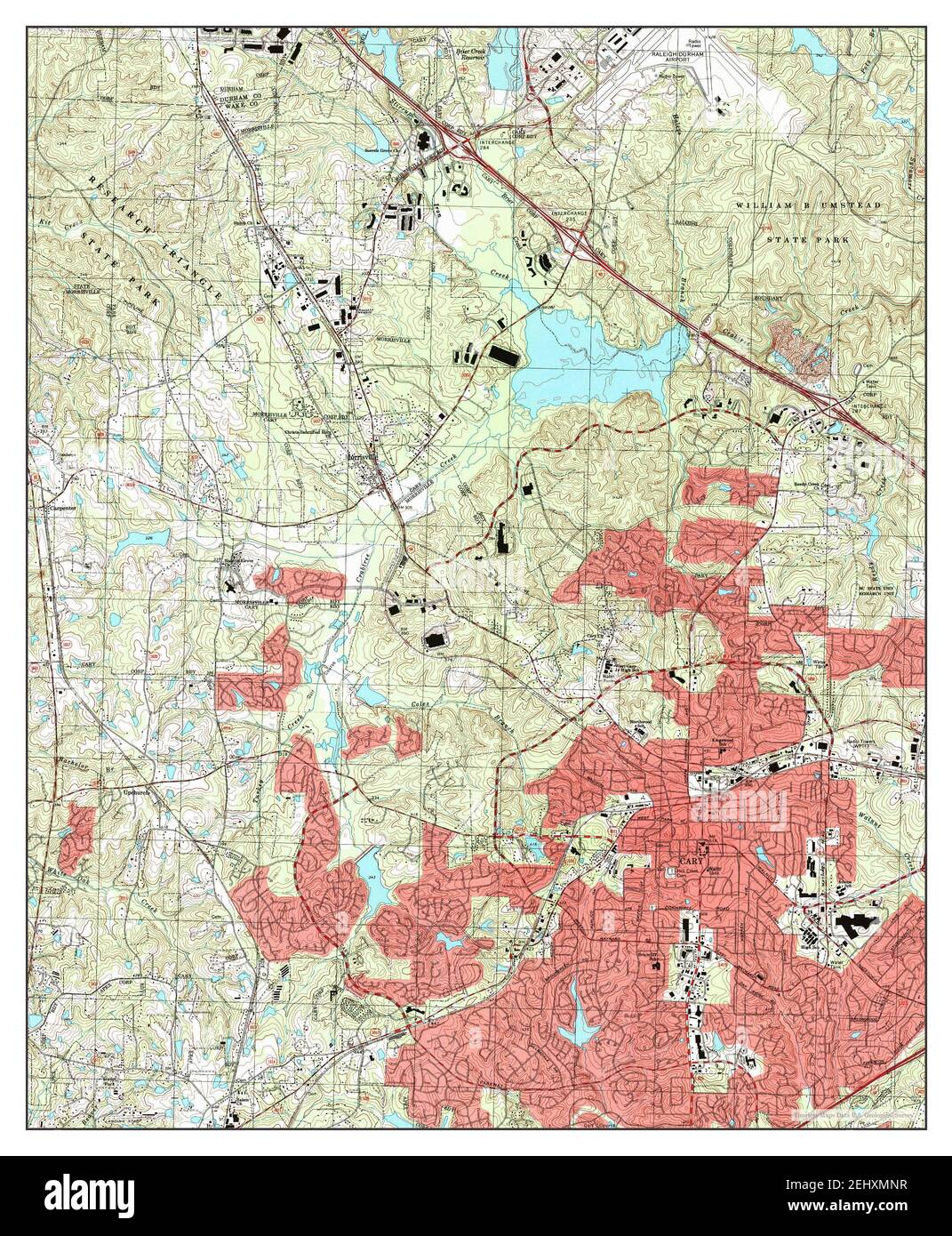 Cary, North Carolina, map 1993, 124000, United States of America by