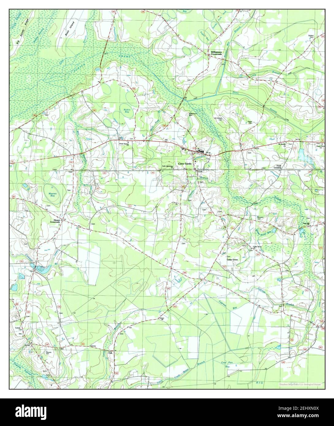 Cerro Gordo, North Carolina, map 1986, 124000, United States of America by Timeless Maps, data