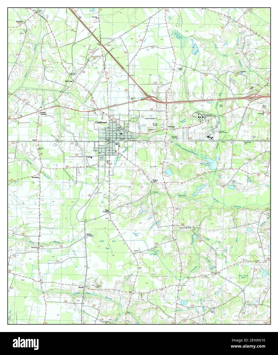 Chadbourn, North Carolina, map 1986, 124000, United States of America by Timeless Maps, data U