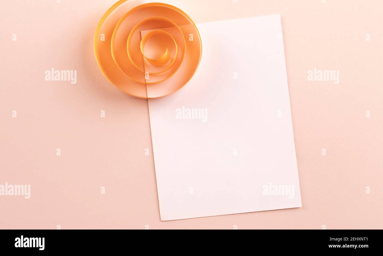 white sheet for congratulations on a bright background Stock Photo