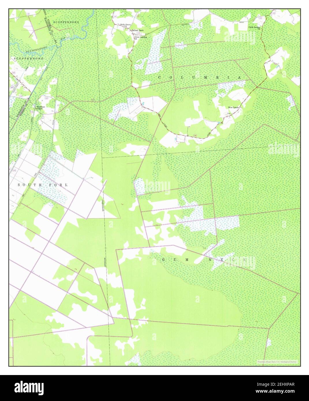 Creswell SE, North Carolina, map 1954, 124000, United States of