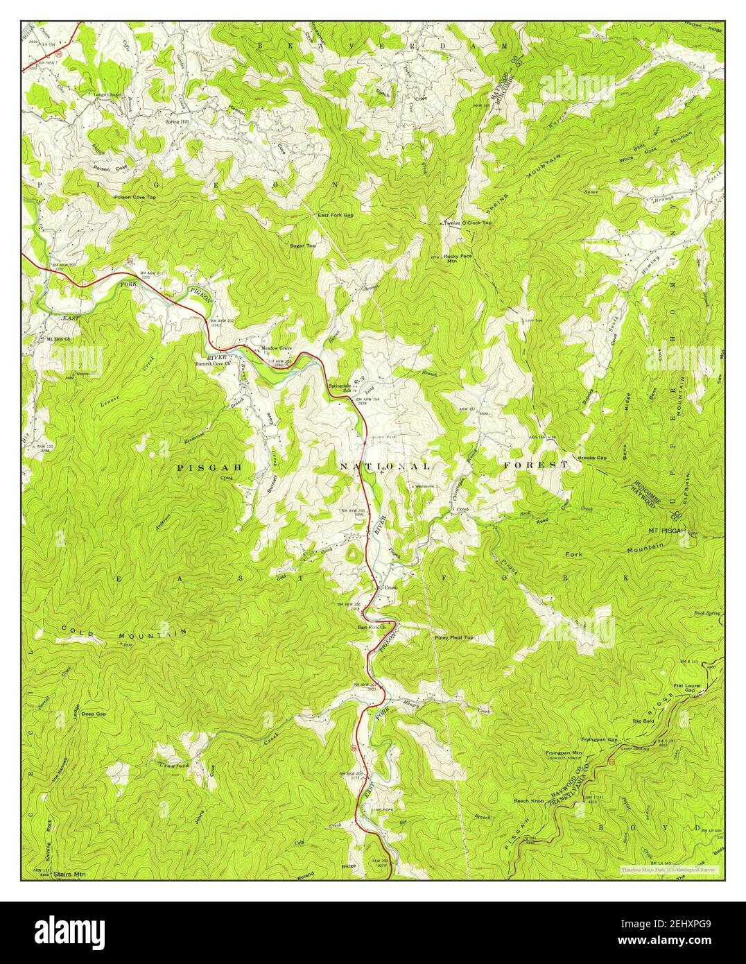 Cruso, North Carolina, map 1941, 124000, United States of America by