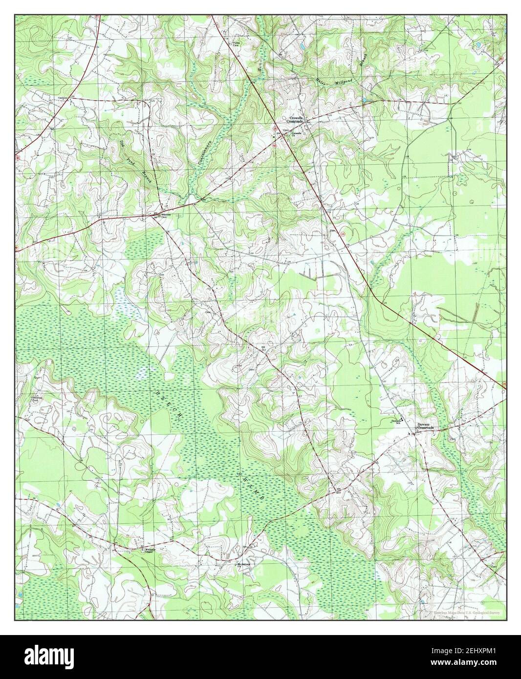 Dawson Crossroads, North Carolina, map 1997, 124000, United States of