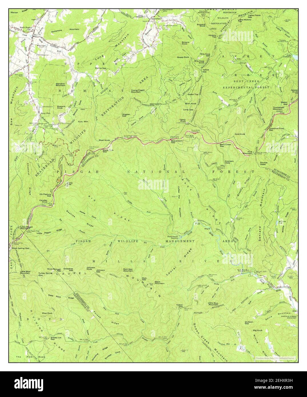 Dunsmore Mountain, North Carolina, map 1967, 1:24000, United States of ...