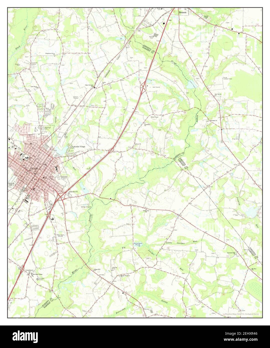 Dunn, North Carolina, map 1973, 124000, United States of America by