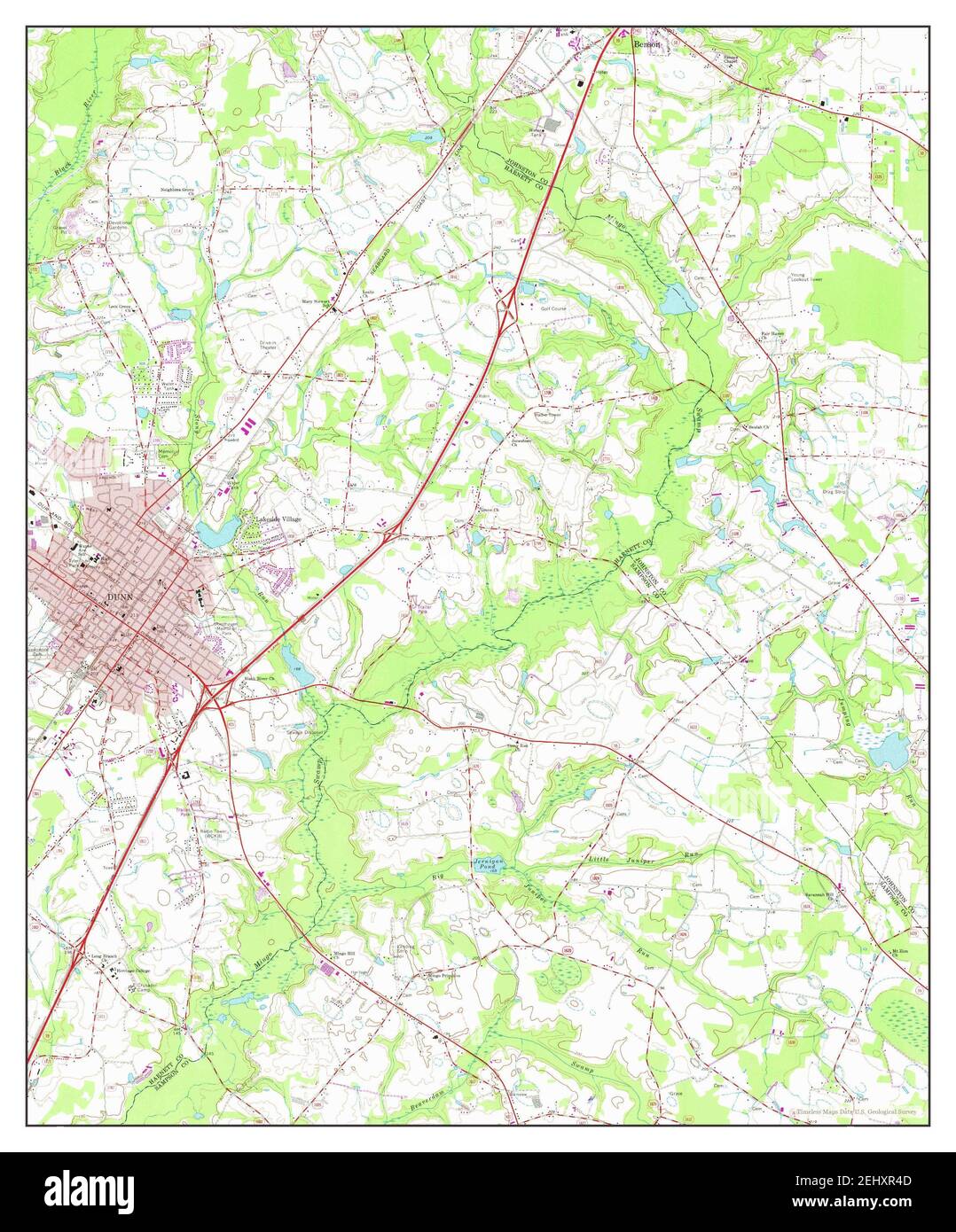 Dunn, North Carolina, map 1973, 124000, United States of America by