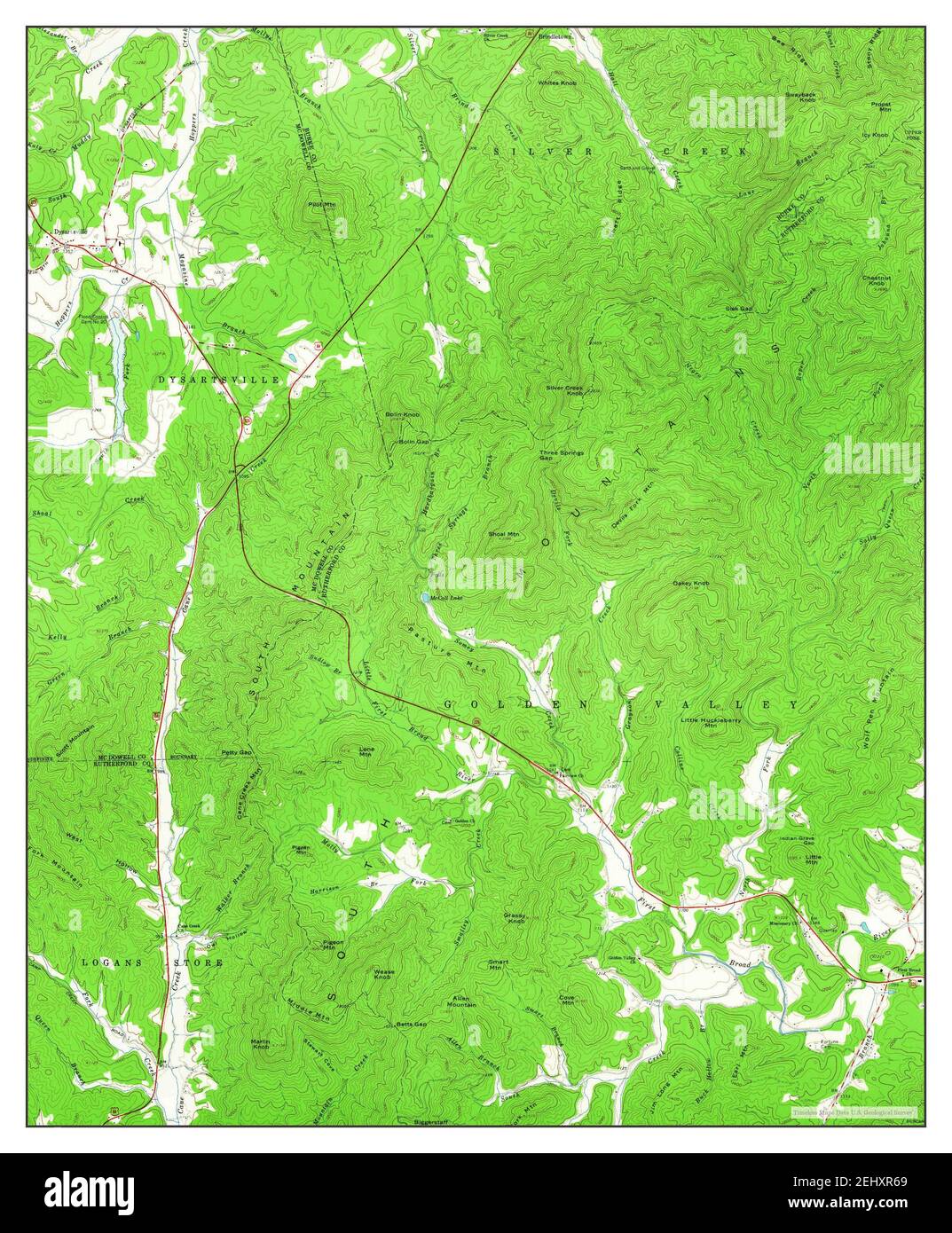 Dysartsville, North Carolina, map 1962, 124000, United States of