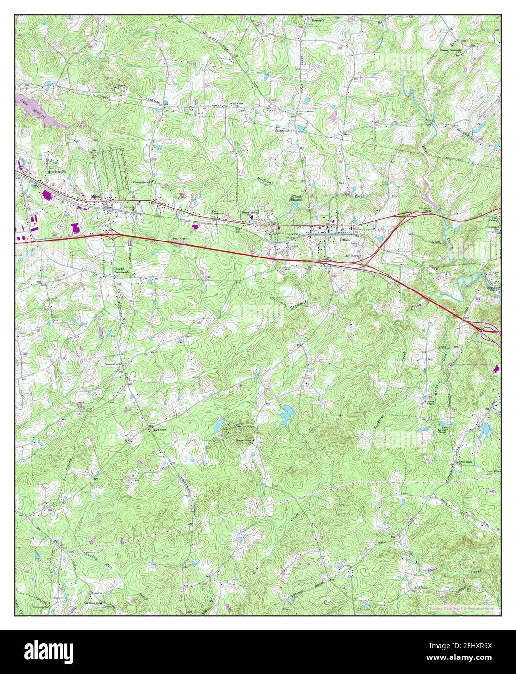 Efland, North Carolina, map 1968, 124000, United States of America by