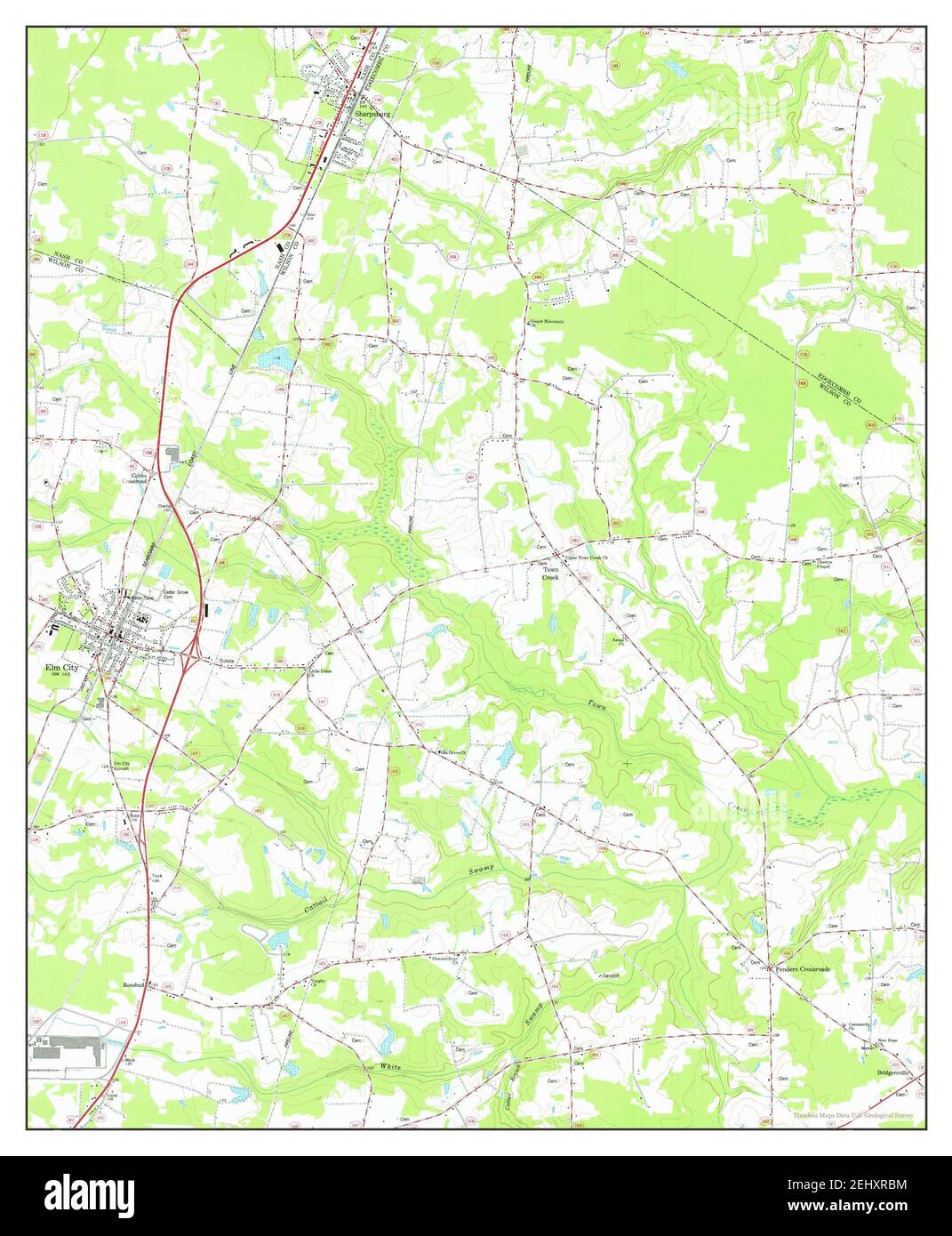 Elm City, North Carolina, map 1977, 124000, United States of America