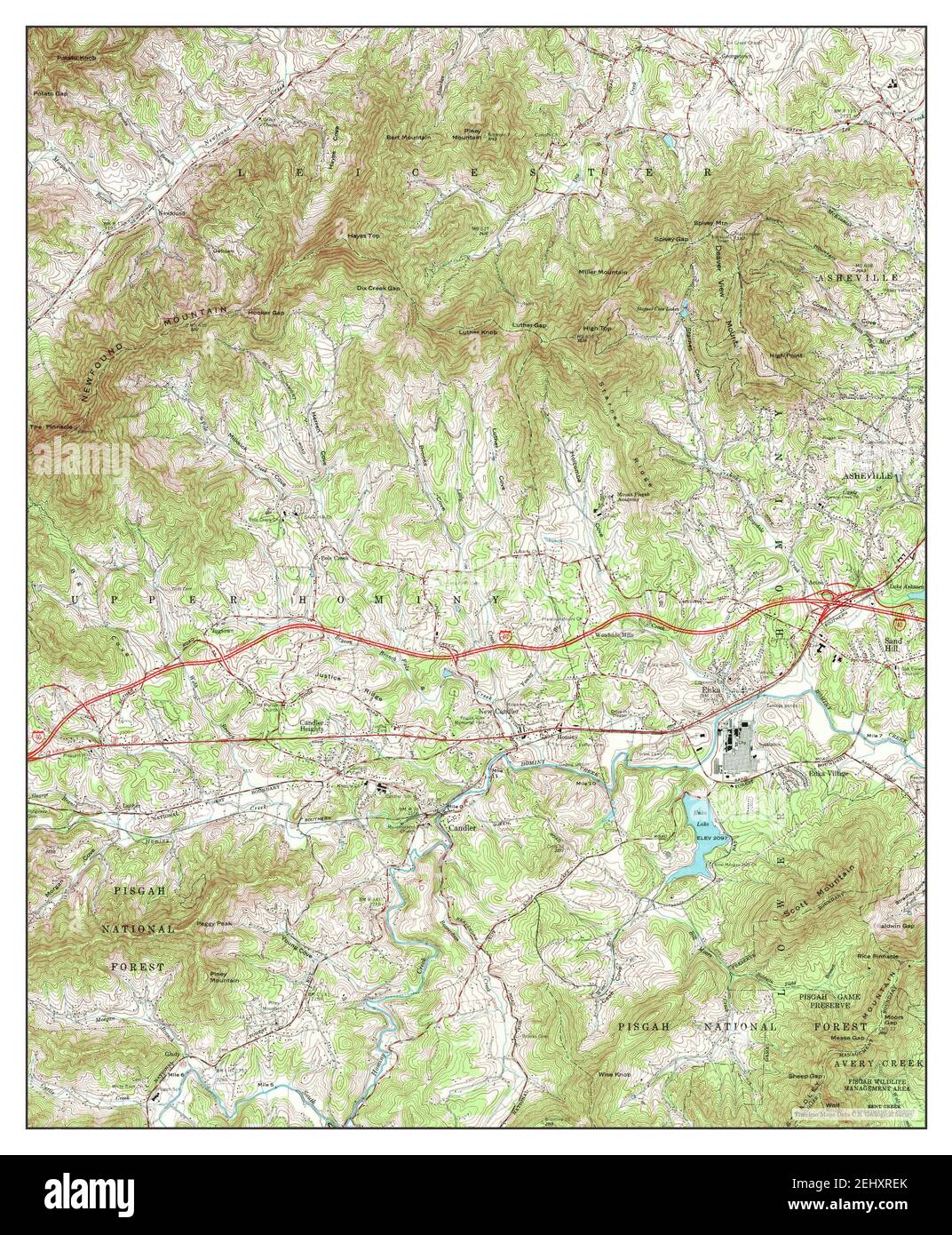 Enka, North Carolina, map 1961, 124000, United States of America by