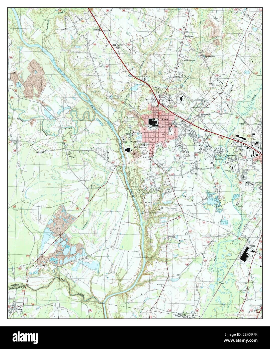 Erwin, North Carolina, map 1997, 124000, United States of America by Timeless Maps, data U.S
