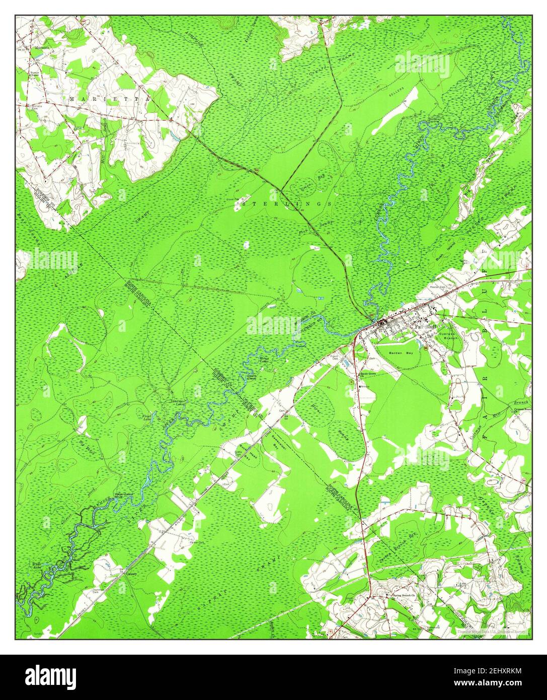 Fair Bluff, North Carolina, map 1962, 124000, United States of America