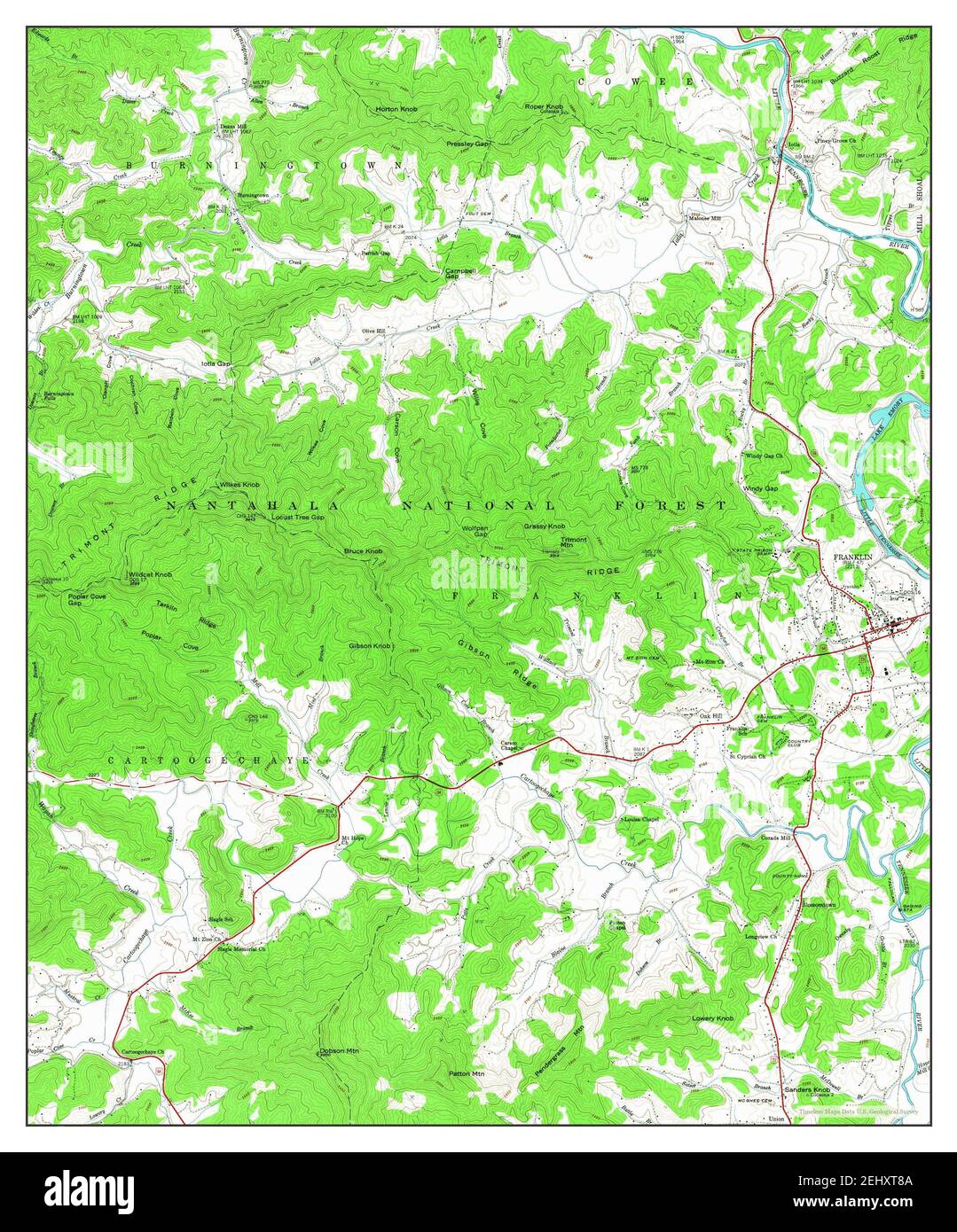 Franklin, North Carolina, map 1946, 124000, United States of America