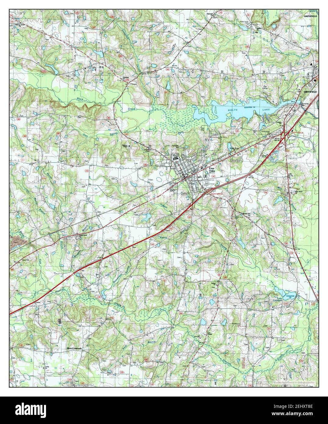 Four Oaks, North Carolina, map 1997, 124000, United States of America by Timeless Maps, data U