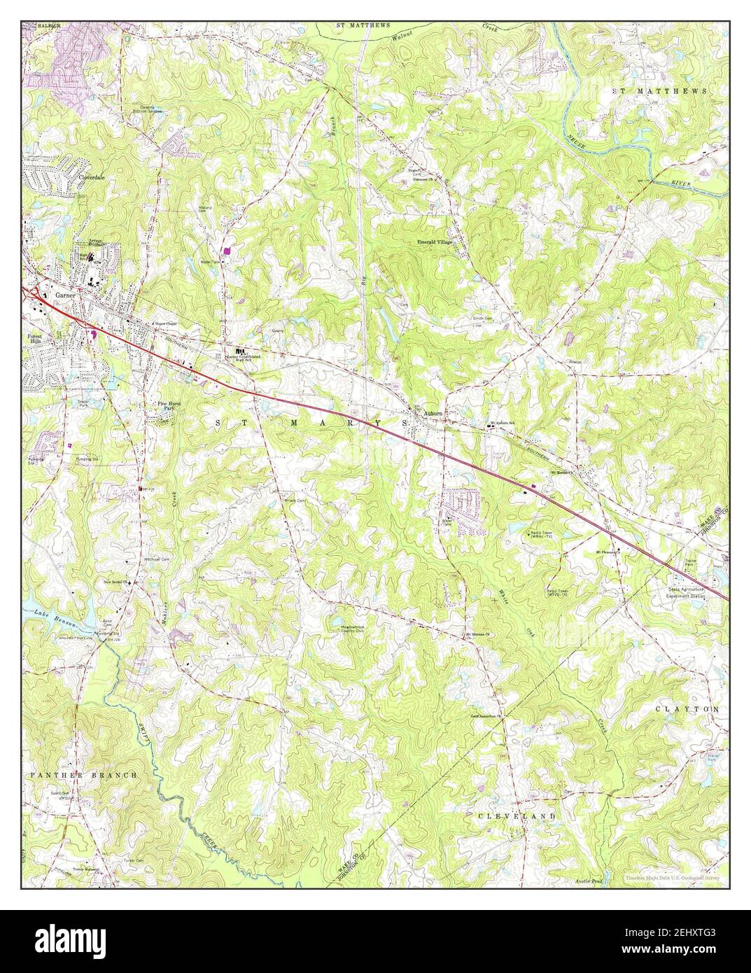 Garner, North Carolina, map 1964, 1:24000, United States of America by 