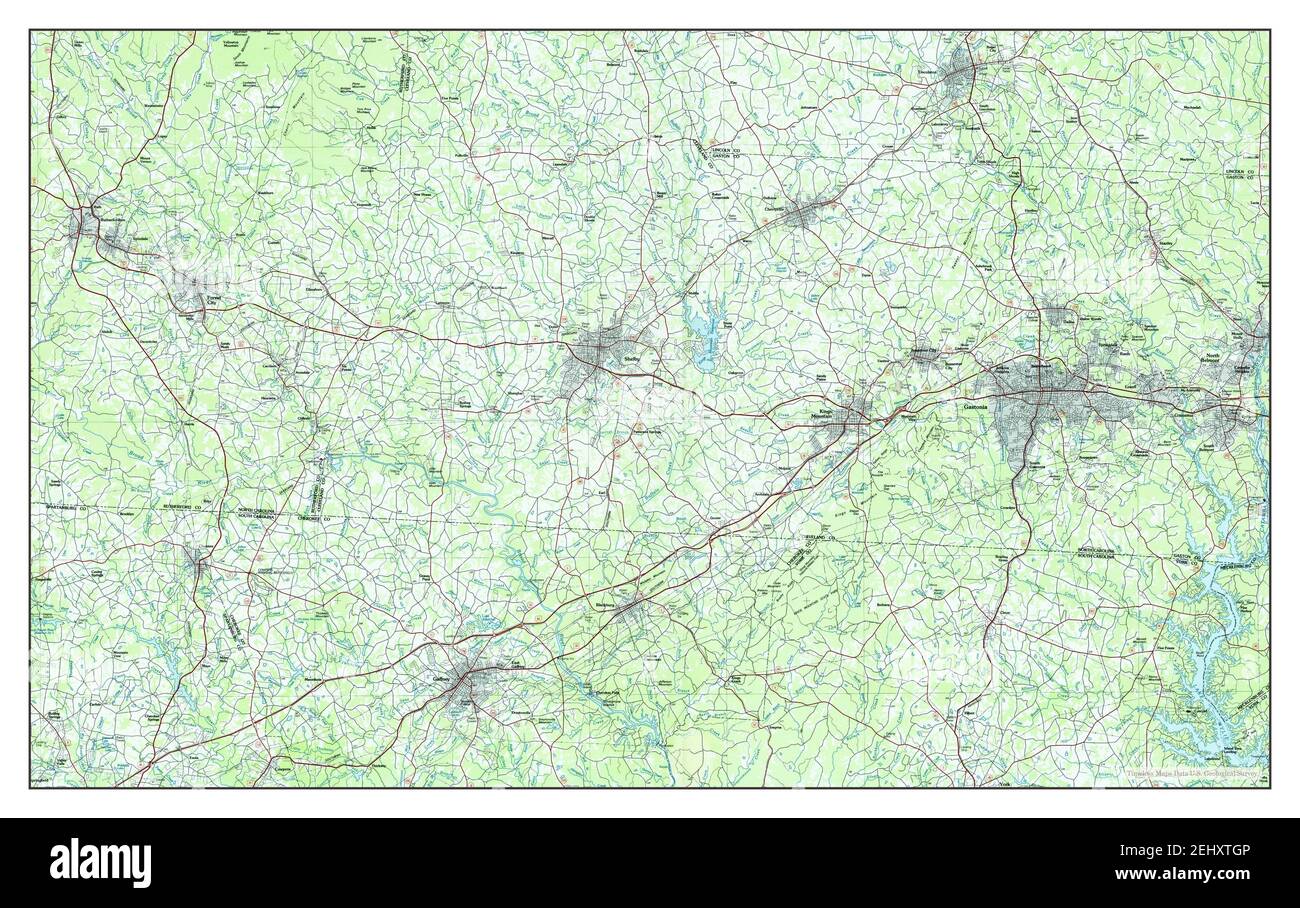 Gastonia, North Carolina, map 1986, 1100000, United States of America