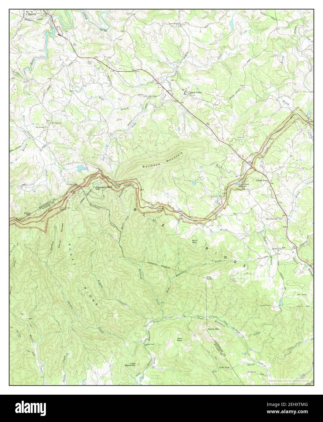 Glade Valley, North Carolina, map 1968, 124000, United States of