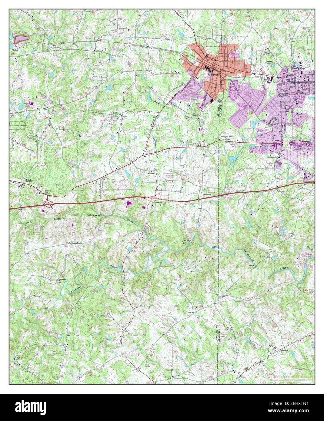 Gibsonville, North Carolina, map 1970, 124000, United States of