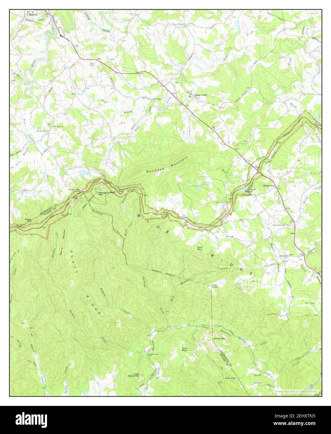 Glade Valley, North Carolina, map 1968, 124000, United States of
